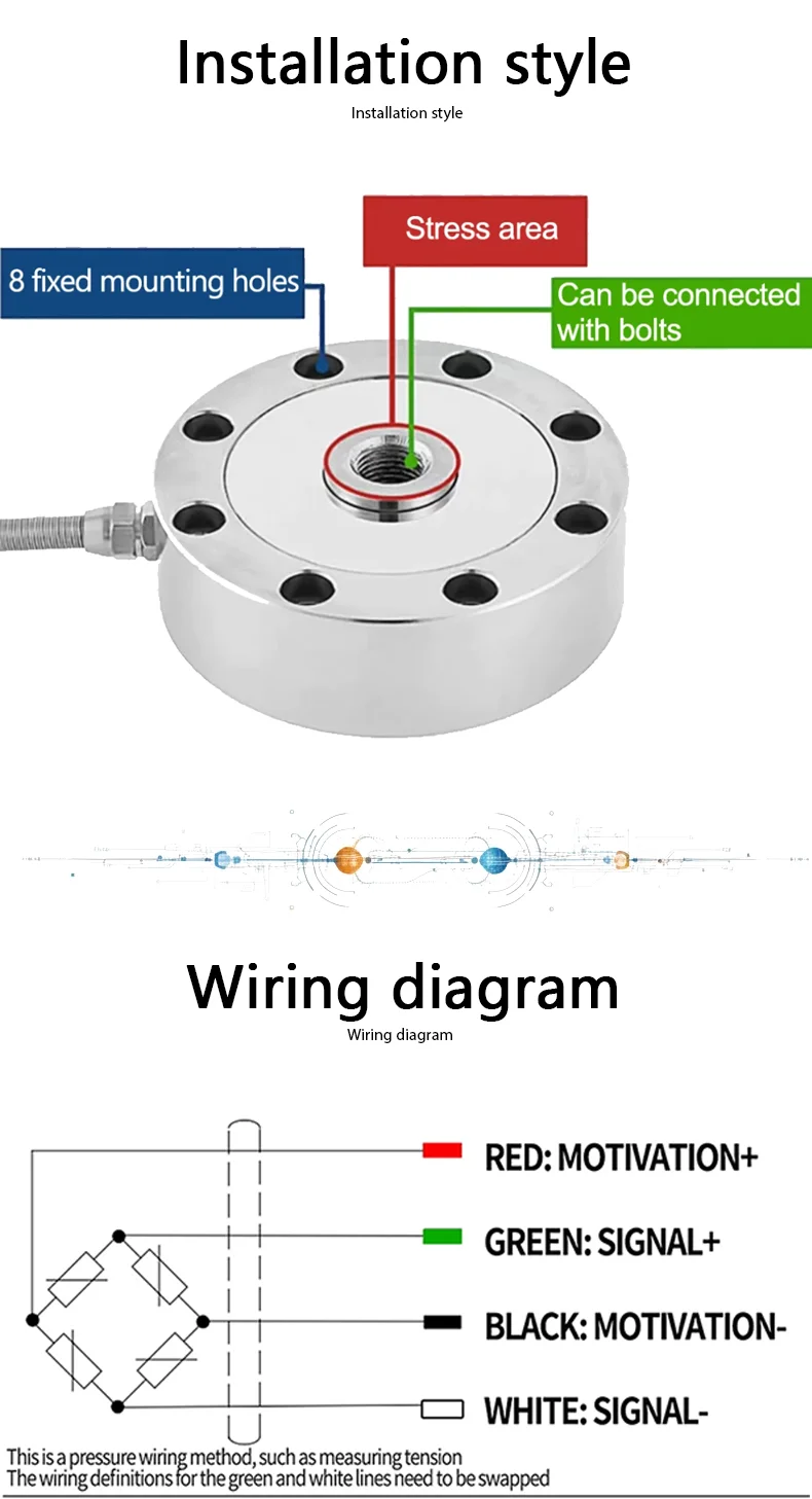 Industrial Spoke Load Cell 100KG-50T Force Sensor with Digital Display Weighing Controller Indicator Mounting Kits 4. Control