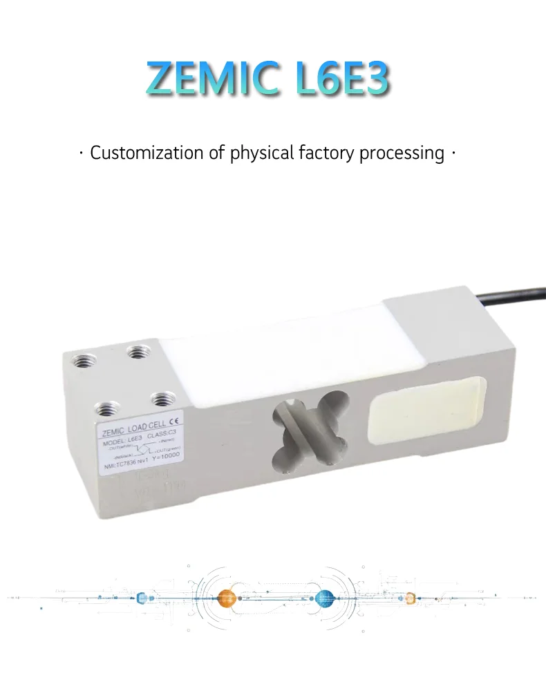 ZEMIC L6E3 Weighing Load Sensor C3 50kg-300kg Shear Beam for Hopper Scale Platform Scale Industrial Shear Beam Load Cell