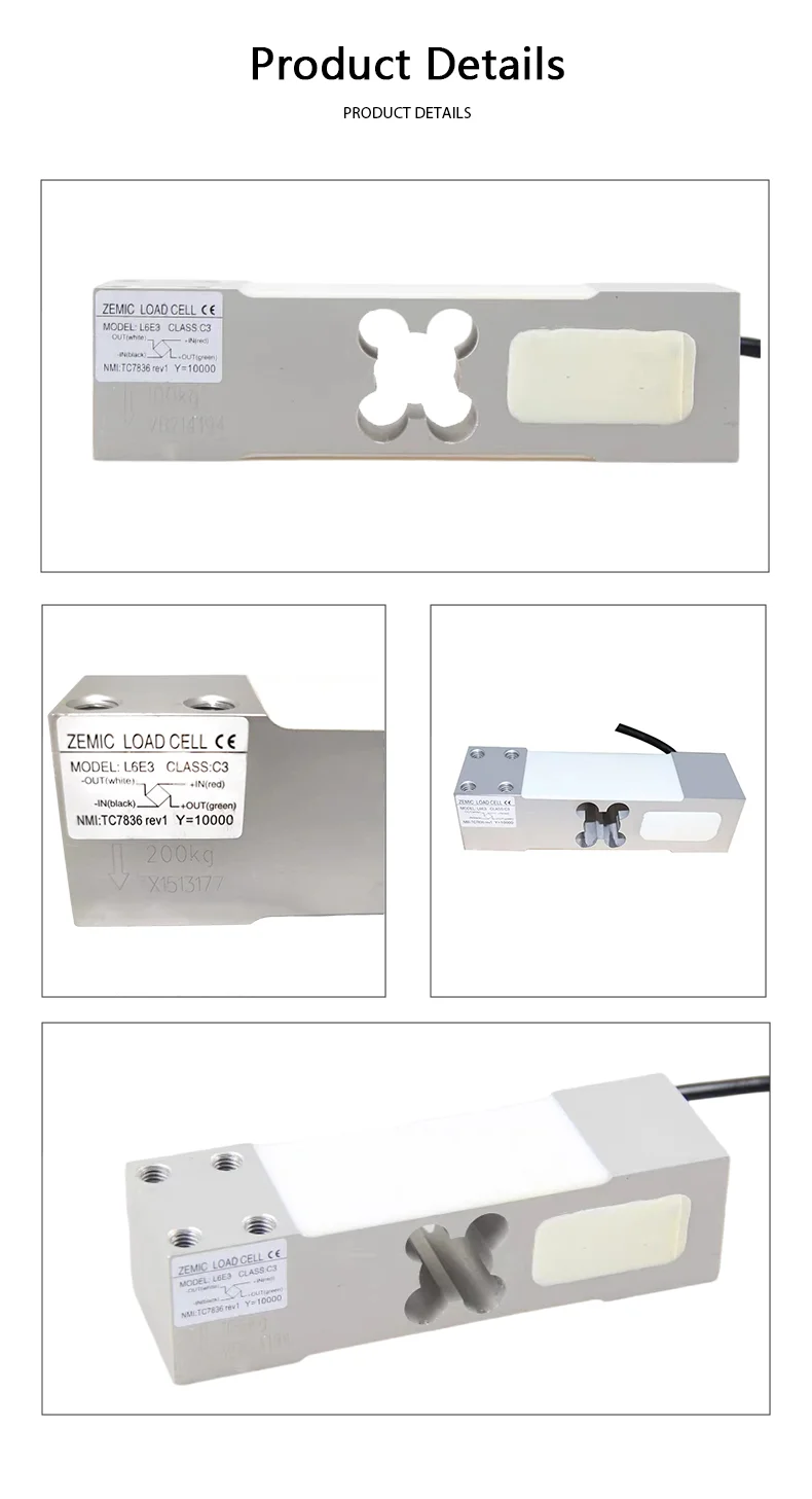 ZEMIC L6E3 Weighing Load Sensor C3 50kg-300kg Shear Beam for Hopper Scale Platform Scale Industrial Shear Beam Load Cell