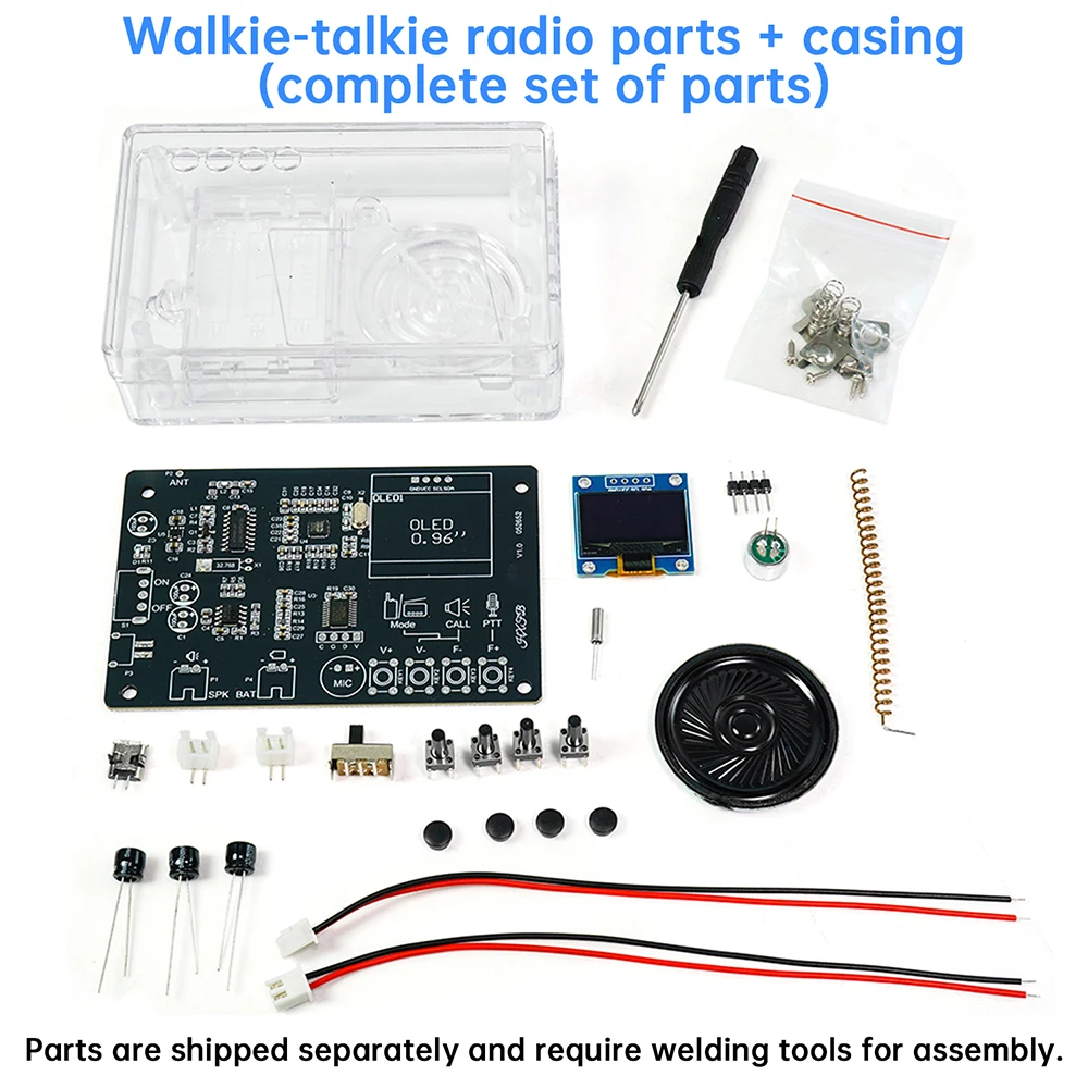 Interphone Radio Electronic DIY Kit Wireless Intercom FM Radio Circuit Board Welding Practice Walkie Talkie DIY Kit Micro USB
