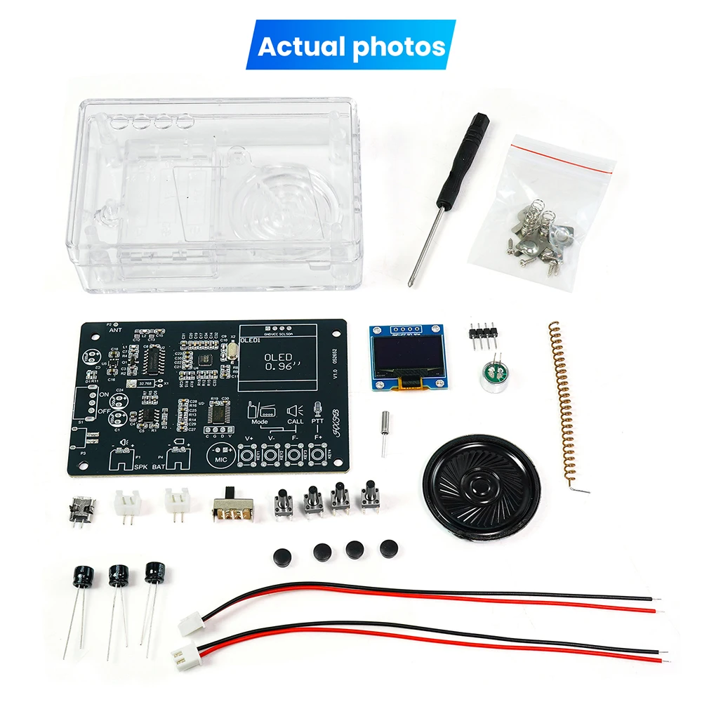 Interphone Radio Electronic DIY Kit Wireless Intercom FM Radio Circuit Board Welding Practice Walkie Talkie DIY Kit Micro USB