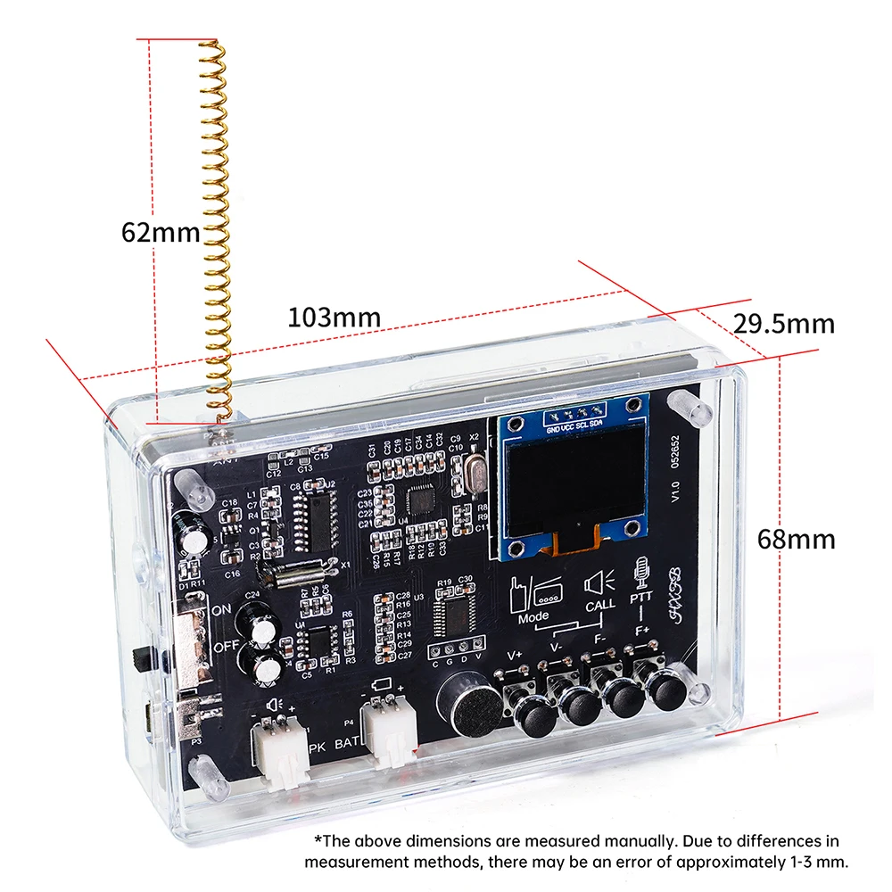 Interphone Radio Electronic DIY Kit Wireless Intercom FM Radio Circuit Board Welding Practice Walkie Talkie DIY Kit Micro USB