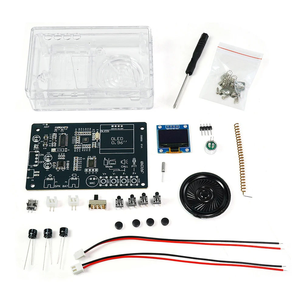 Interphone Radio Electronic DIY Kit Wireless Intercom FM Radio Circuit Board Welding Practice Walkie Talkie DIY Kit Micro USB