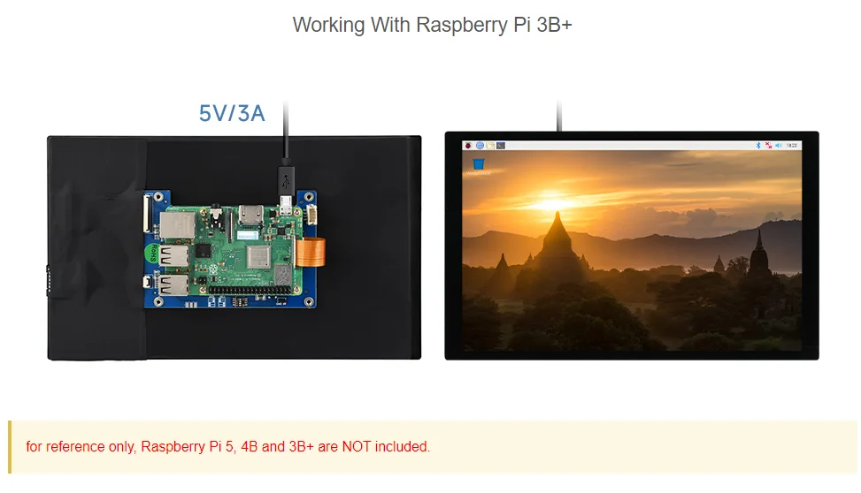 Waveshare 10.1 inch IPS Capacitive Touchscreen DSI Display 1280x800 Pixel 10-point Touch for Raspberry Pi 5/4B/3B+/3A+, CM3/3+/4