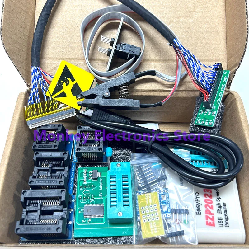 EZP2023 USB High Speed Programmer with TSSOP8 12 burn-in sockets 24/25/93/95Bois 2019/2010 Upgraded Version