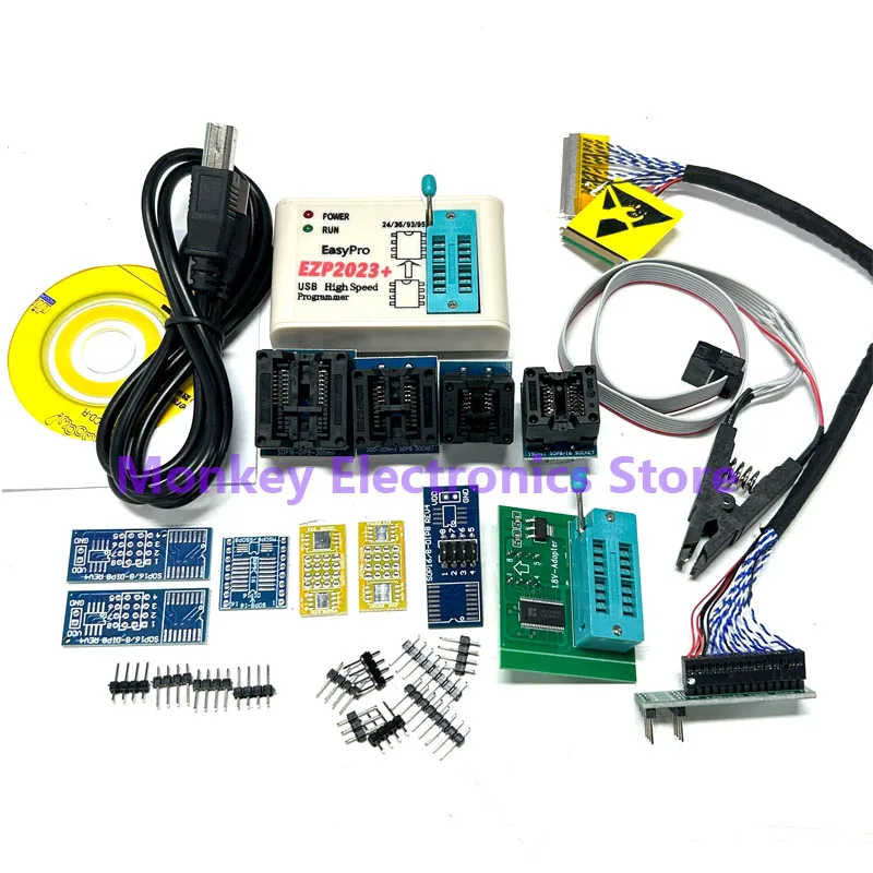 EZP2023 USB High Speed Programmer with TSSOP8 12 burn-in sockets 24/25/93/95Bois 2019/2010 Upgraded Version