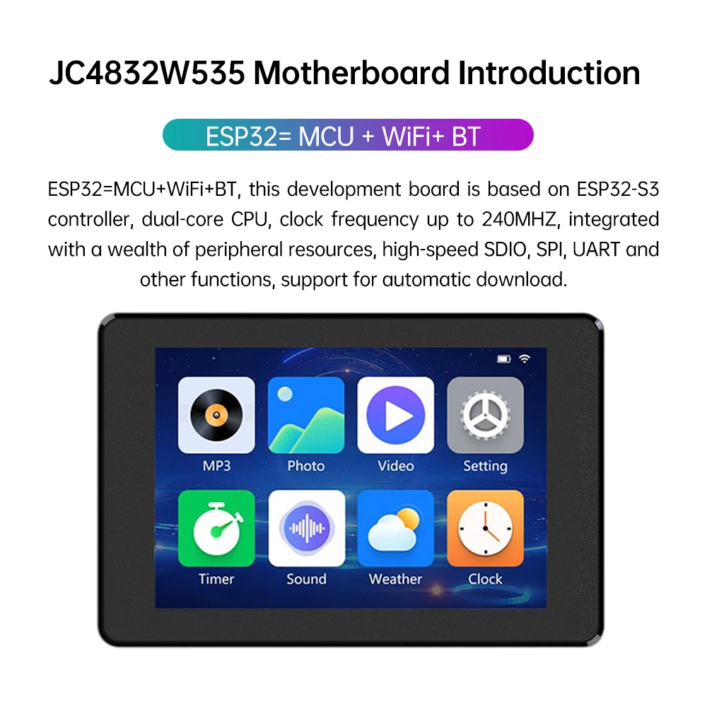 ESP32 3.5-inch capacitive touch screen ESP32-S3 WIFI Bluetooth development board 320x480 RGB 65K screen AXS15231B driver chip