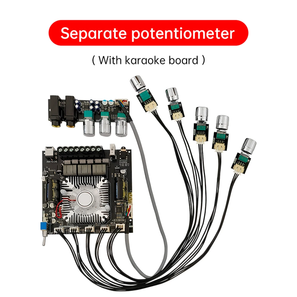 2.1 Channel Bluetooth 5.0 Subwoofer DC15-36V Amplifier Board 220WX2+350W Power Audio Stereo Amplifier Board Bass AMP AUX