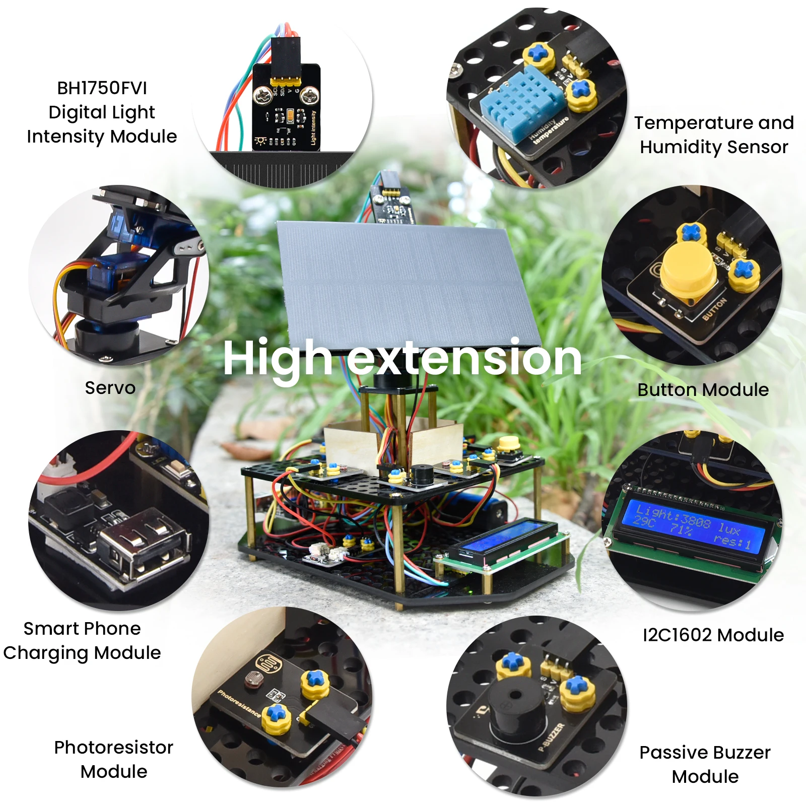 Keyestudio Acrylic Smart Solar Tracker System Tracking Starter Kit For Arduino STEM Programming Kit DIY Mobile Phone Charging
