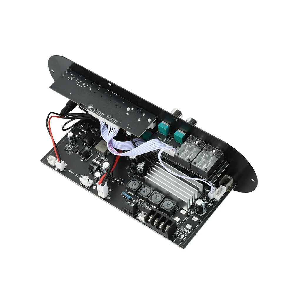 50W+50W Amplifier Board Bluetooth DIY D1200 2.0-Channel Amplifier Module DC15-18V Car AUX Player TF Card Slot USB FM with Mic