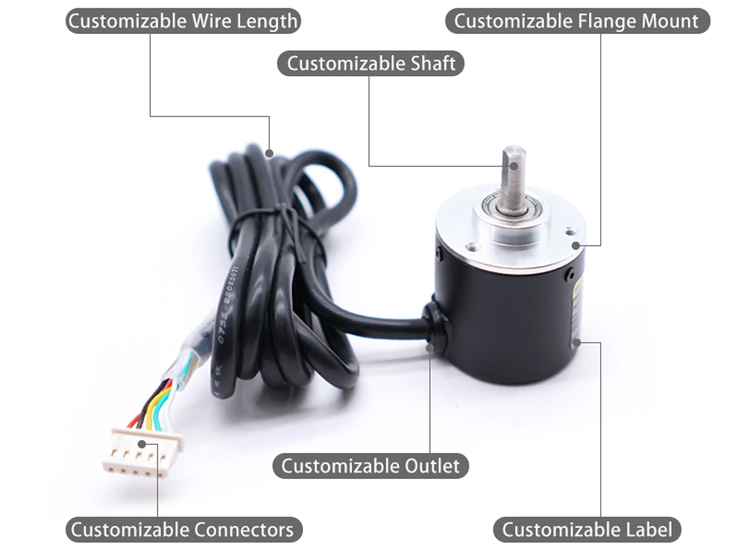 27mm Absolute Rotary Encoder RS485 RS232 CAN CANopen Modbus RTU Communication 6mm Solid Shaft IP54