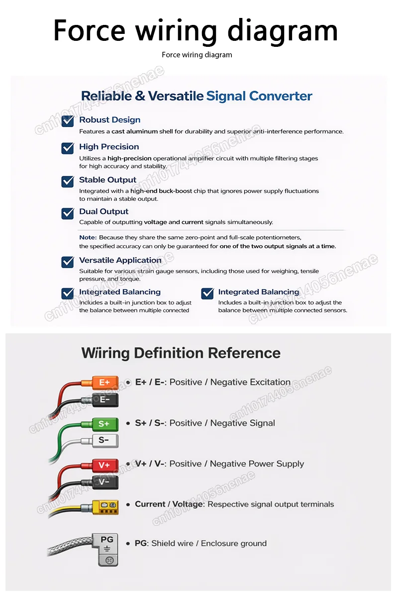 4-in-1-out Voltage/Current Dual Output Digital Weighing Transmitter, DC12-24V, 0-10V/4-20mA Output, For Load Cell Sensors
