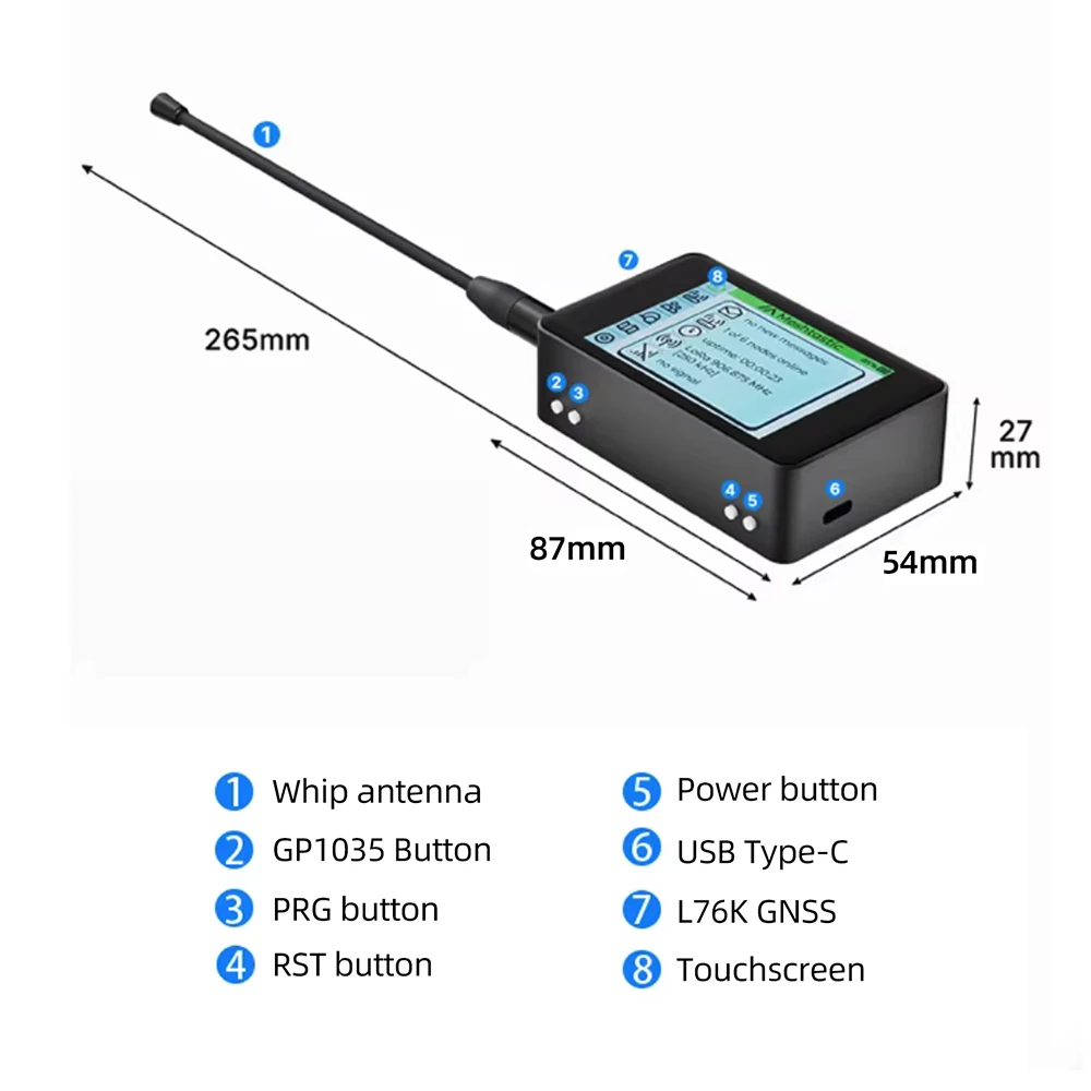 WiFi LoRa 32 V4 Meshtastic ESP32-S3R2 SX1262 LoRa Module 3.5 Touch Screen L76K GNSS Low Power Solar Powered IoT Monitoring Node