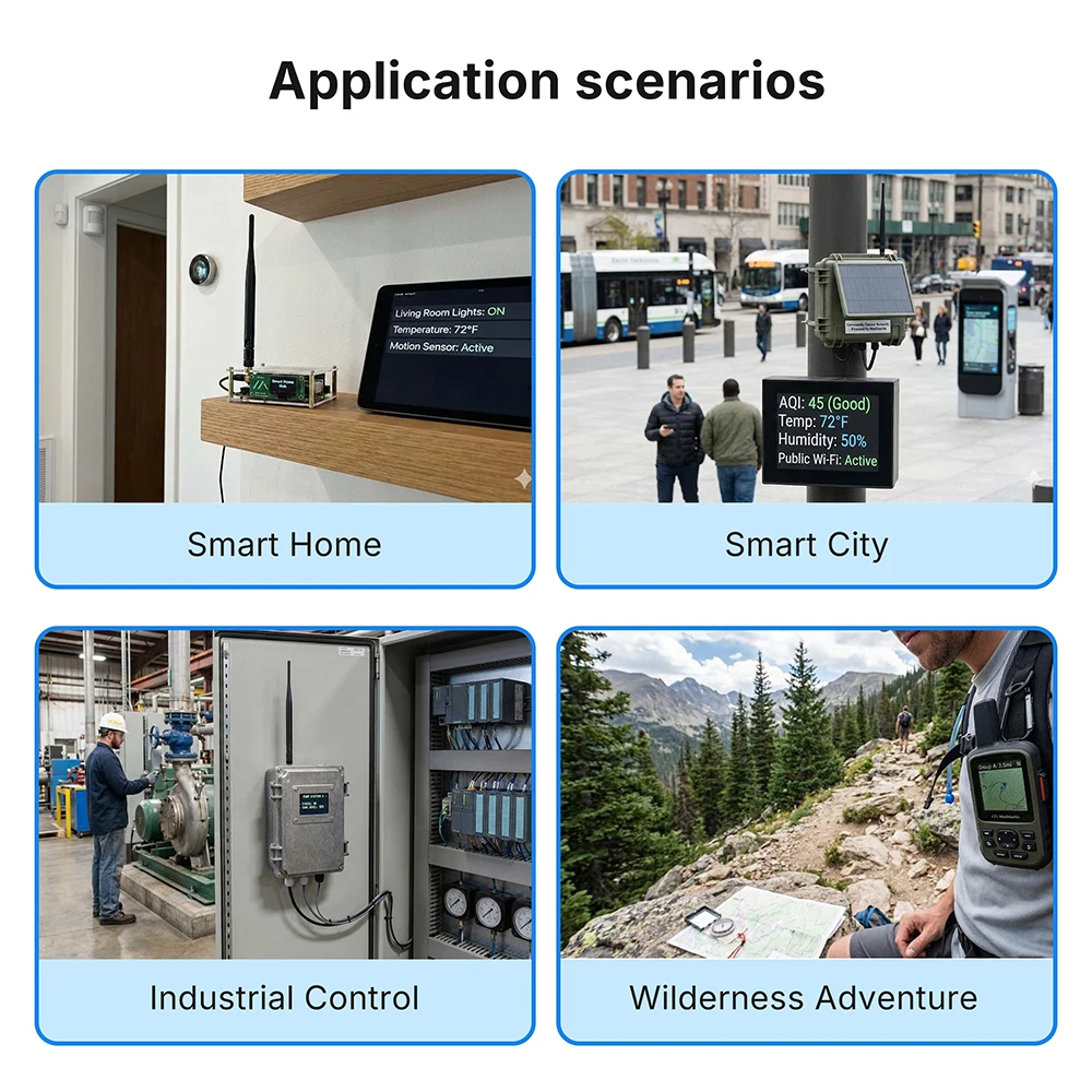 WiFi LoRa 32 V4 Meshtastic ESP32-S3R2 SX1262 LoRa Module 3.5 Touch Screen L76K GNSS Low Power Solar Powered IoT Monitoring Node