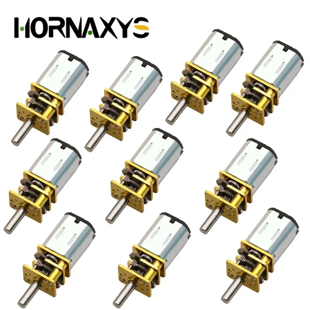 10pcs GA12-N20 DC 3V/6V/12V N20 Mini Micro Metal Gear Motor with Gearwheel DC Motors 15/30/50/60/100/200/300/500/1000RPM DIY Kit