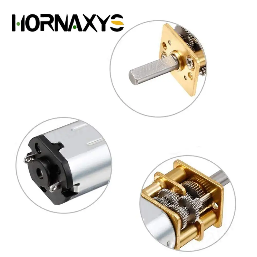 10pcs GA12-N20 DC 3V/6V/12V N20 Mini Micro Metal Gear Motor with Gearwheel DC Motors 15/30/50/60/100/200/300/500/1000RPM DIY Kit