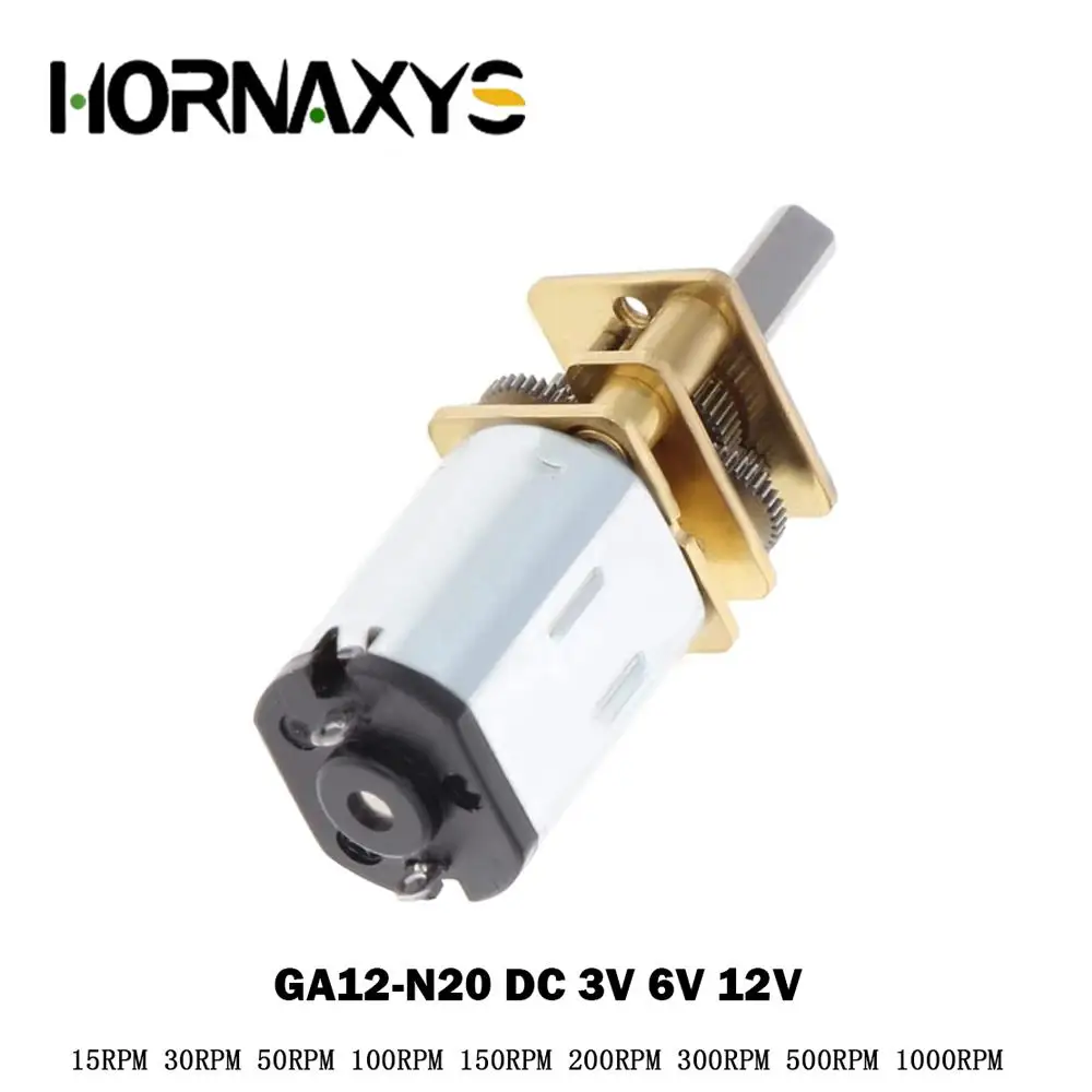 10pcs GA12-N20 DC 3V/6V/12V N20 Mini Micro Metal Gear Motor with Gearwheel DC Motors 15/30/50/60/100/200/300/500/1000RPM DIY Kit
