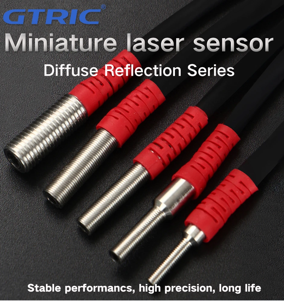 GTRIC Small Laser Photoelectric Sensor Diffuse Reflection Elbow 10-30VDC NPN PNP M05 06 Adjustable Distance Mini Optical Switch