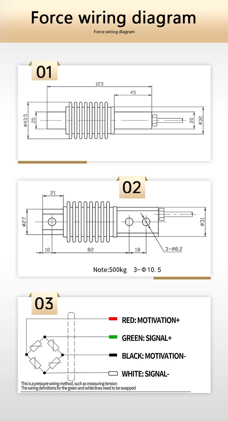 BENGBUZZYQ Rod Type Industrial Grade Load Sensor 3kg~5T Stainless Steel Force Sensor for Tension and Compression Measurement