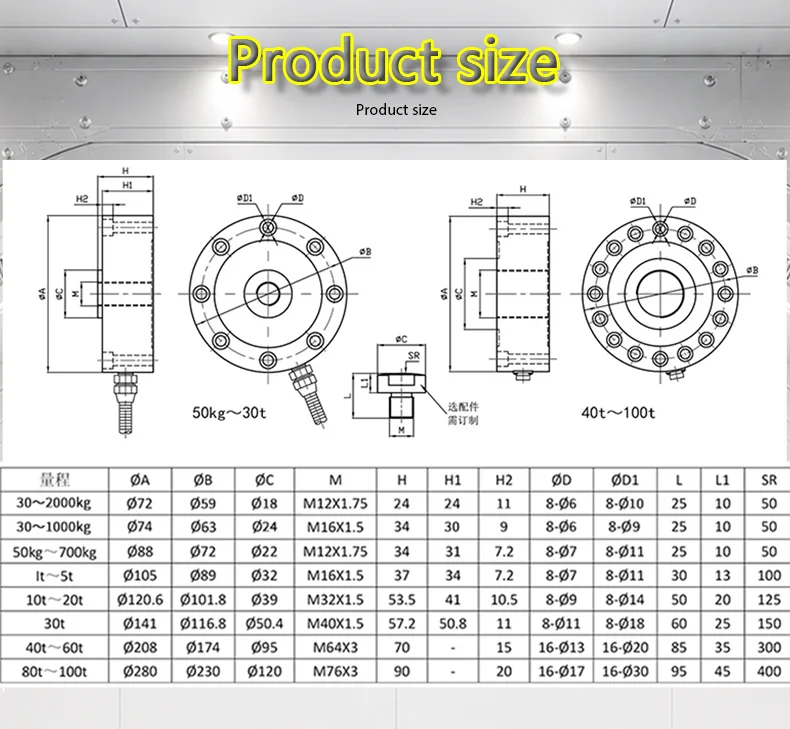 Industrial Spoke Load Cell Alloy Steel Pressure Sensor High Accuracy Tension Force Measurement