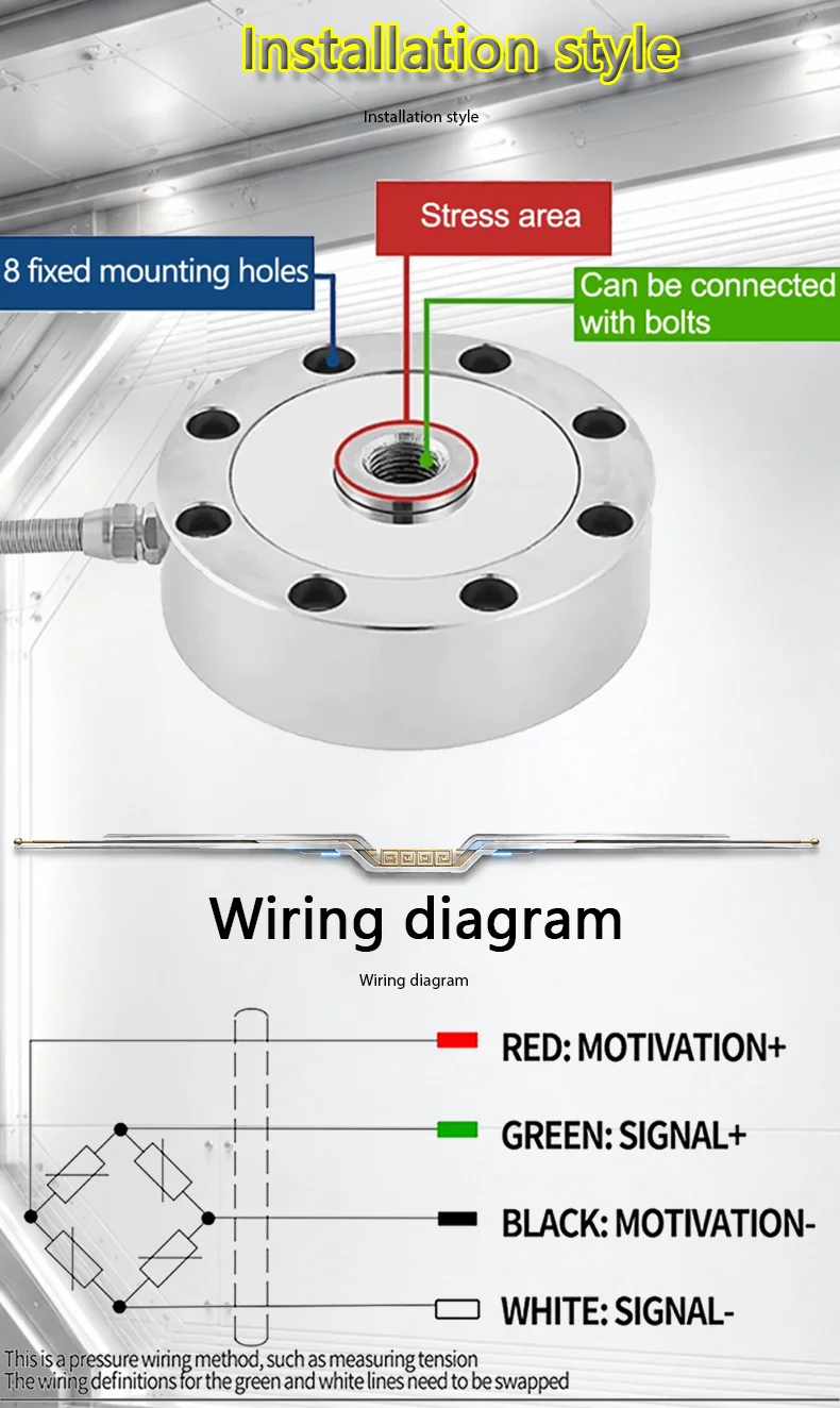 Industrial Spoke Load Cell Alloy Steel Pressure Sensor High Accuracy Tension Force Measurement