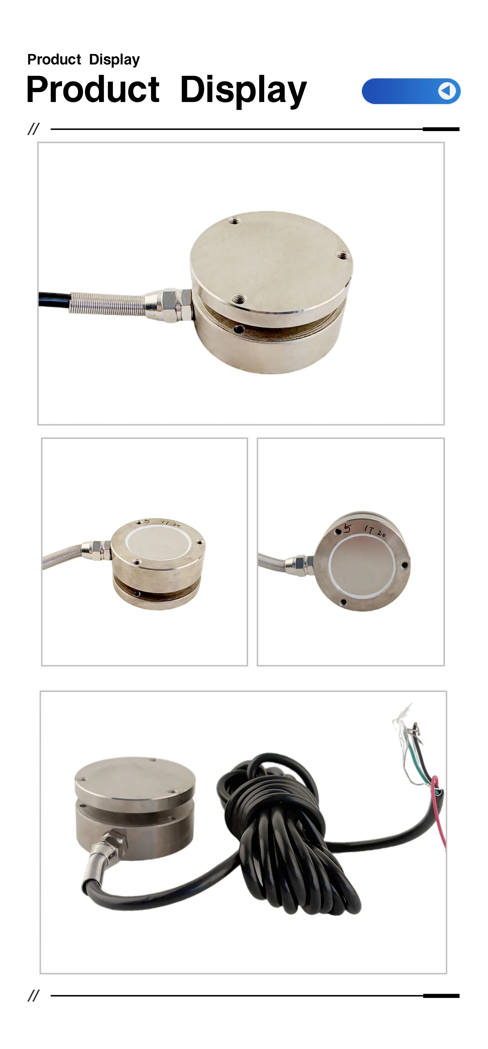 Multiple Size Mini Load Cell Weighting Sensor 50kg 100kg 1t 2t 3t 5t Spoke Force Sensor for Automation Industrial Measuring