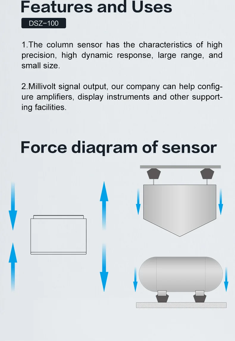 DYZ-100 Daysensor 20 50 100 N High-precision Mini Small-size Tension Compression Pressure Force Sensor Miniature Button Column