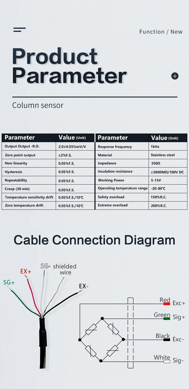 DYZ-100 Daysensor 20 50 100 N High-precision Mini Small-size Tension Compression Pressure Force Sensor Miniature Button Column