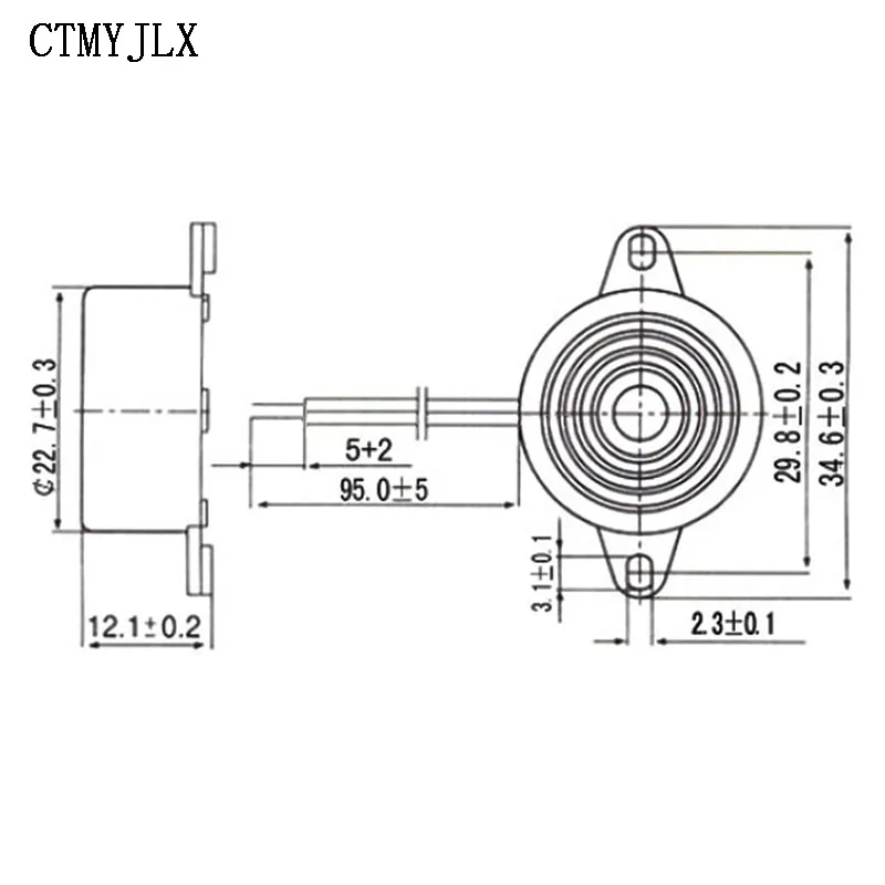 100pcs SFM-20B 85dB High Decibel Active Buzzer Alarm Speaker DC 3-24V Continuous Sound 2312 Piezoelectric Piezo DIY Electronic