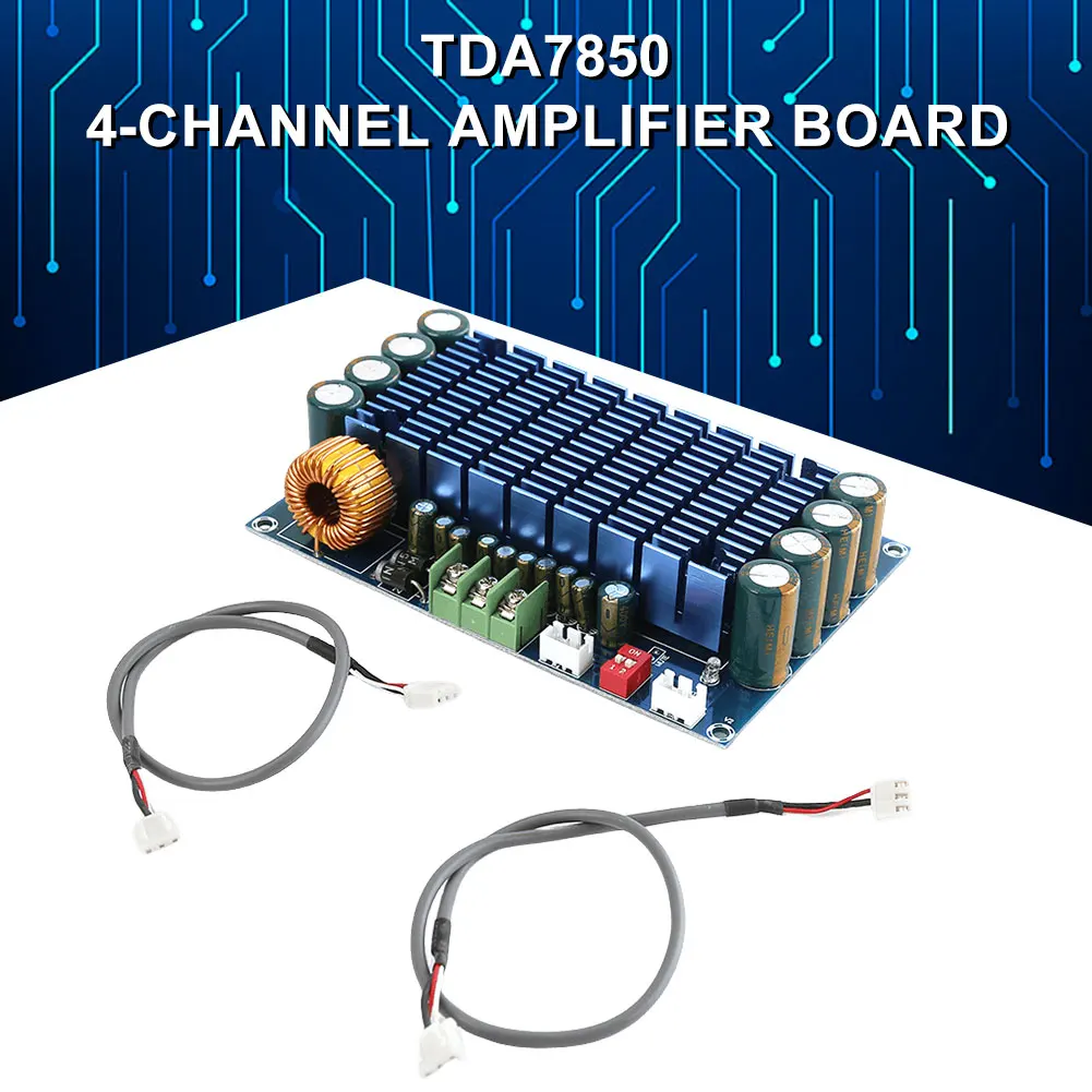 XH-M180 TDA7850 Switchable Audio Amplifier PCB Board DC 12V 2/4 Channel Stereo High Power Digital AMP Board Electronic Component