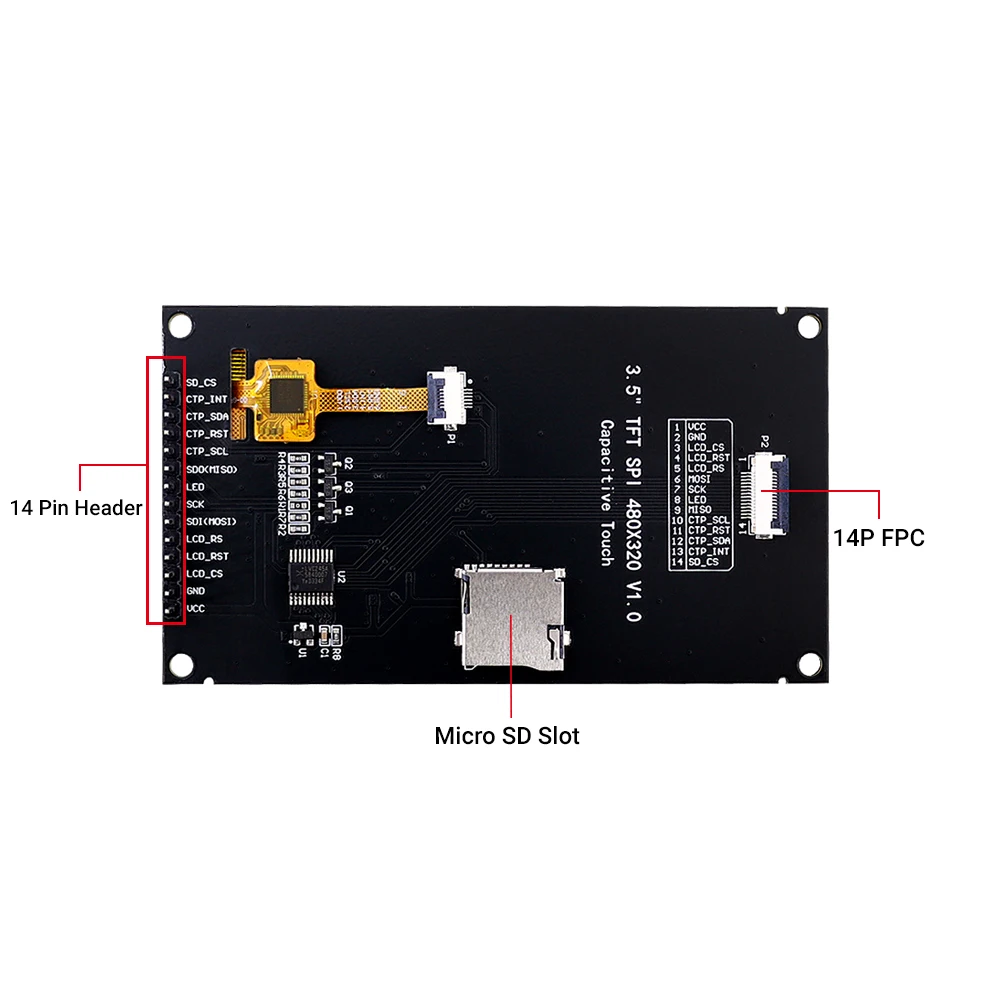 Elecrow 3.5 inch SPI Module IPS TFT Capacitive Touch Screen 320x480 Driver ST7796 for Consumer Electronics Industrial Fields