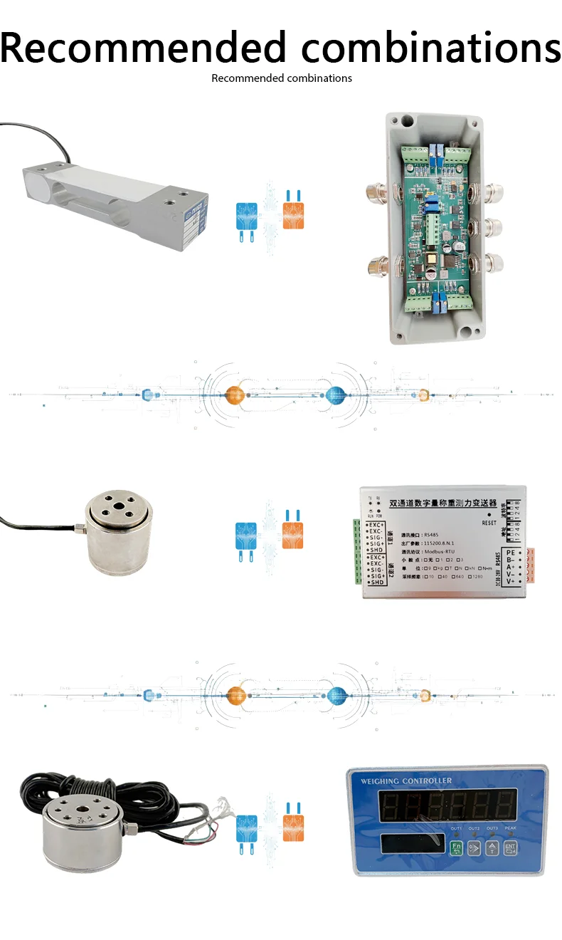 0-50kg Force Sensor Tension Load Cell with LED Display Control Meter High Accuracy 0.05% FS for Weighing System Kit  Testing