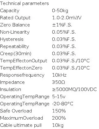 0-50kg Force Sensor Tension Load Cell with LED Display Control Meter High Accuracy 0.05% FS for Weighing System Kit  Testing