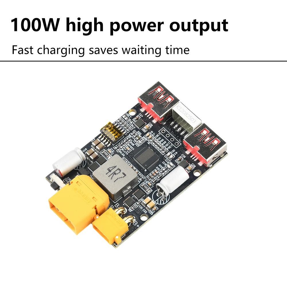 2-7S DC 5-20V 100W Fast Battery Charger Module PD Decoy Lithium Battery Charger Support PD2.0/3.0/3.1 PPS FCP QC2.0/3.0/3.0+ SCP