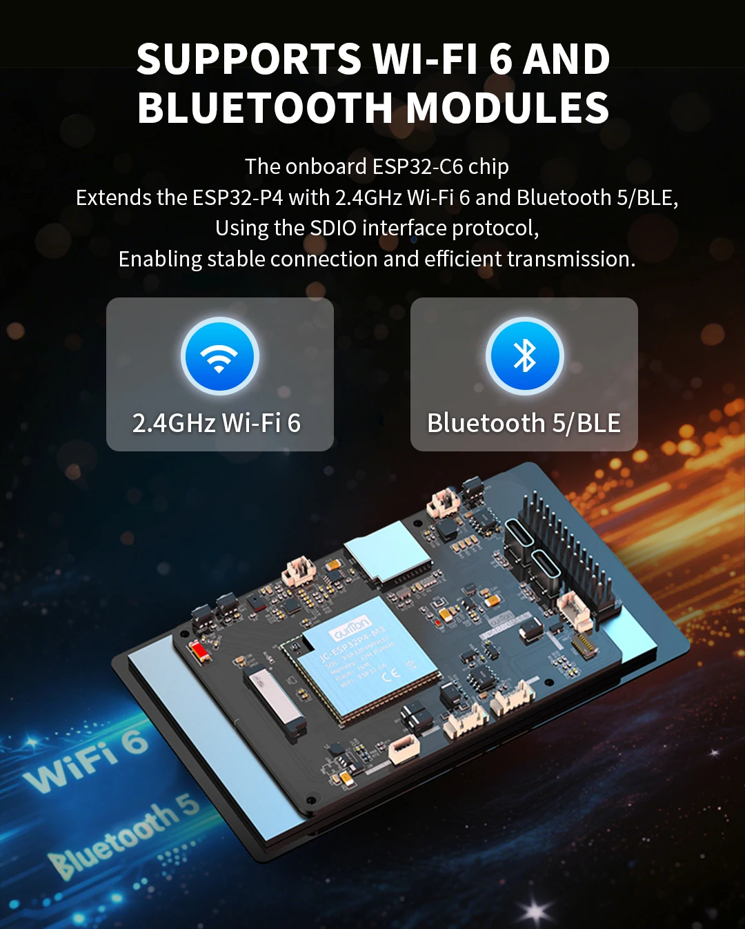 4.3-inch 480 * 800 IPS capacitive touch ESP32P4 development board ESP32-C6 development board