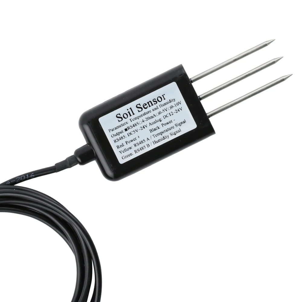 Soil Temperature Humidity Sensor Probe RS485 Output 0-5V 0-10V 4-20mA Analog Soil Moisture Detector Sensors IP68 Protection