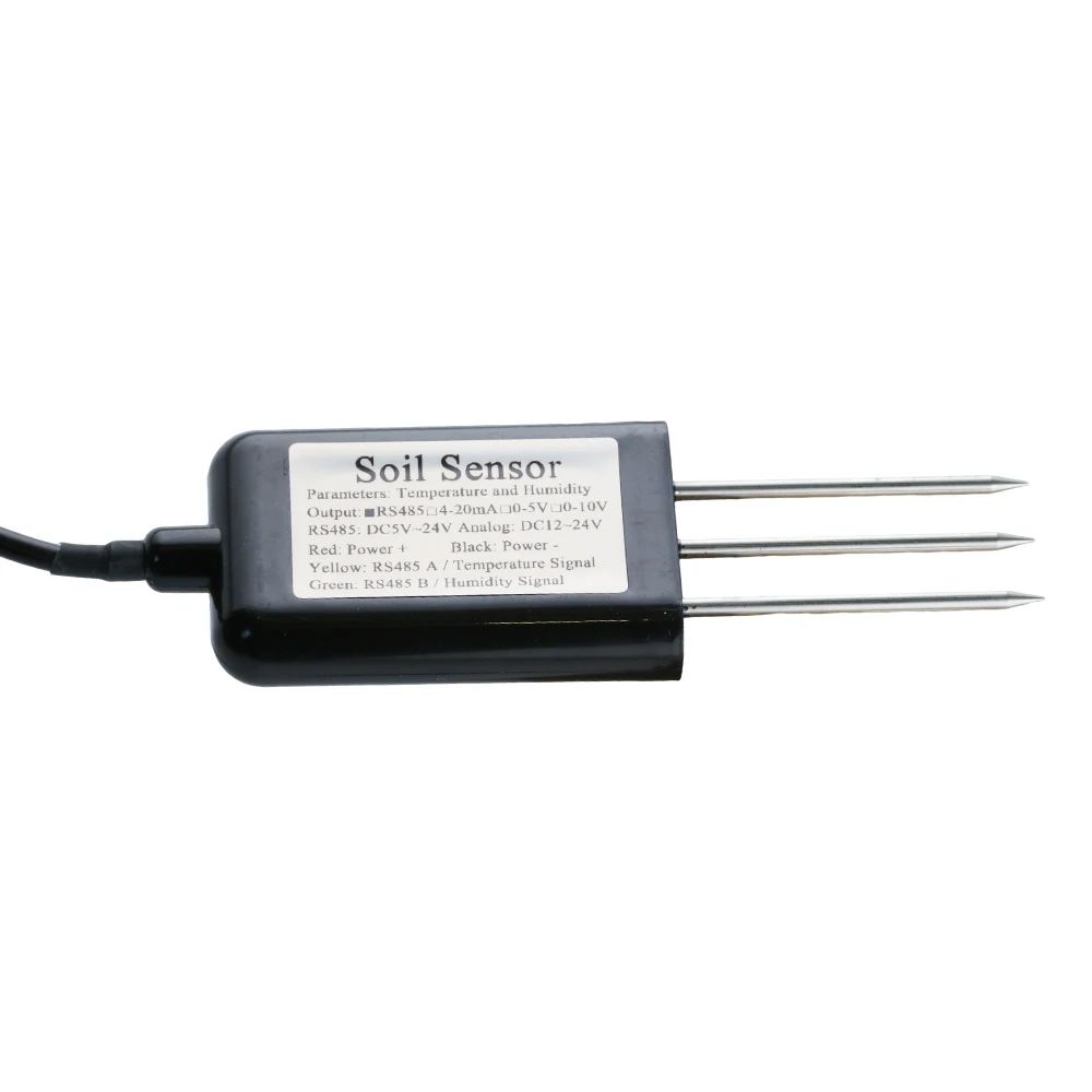 Soil Temperature Humidity Sensor Probe RS485 Output 0-5V 0-10V 4-20mA Analog Soil Moisture Detector Sensors IP68 Protection
