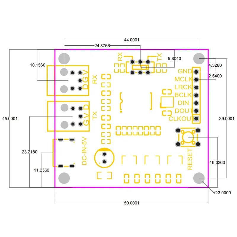 WM8805 S/PDIF I2S to Optical Fiber Converter Board, USB-C Powered Digital Audio Interface Module, Bidirectional RX/TX Switchable