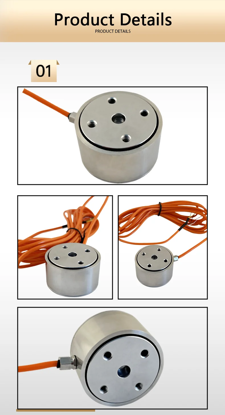 Button Load Cell 0-2000kg Compression Force Sensor 1.0–2.0mV/V 10kHz Stainless Steel High Precision Weighing Transducer