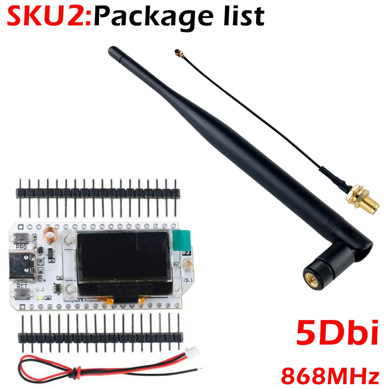 0.96 OLED Display ESP32 LoRa 32 V3 868MHz 915MHz HTIT-WB32LA_V3 LoRa32 SX1262 Development Board 2/5dBi for Meshtastic Devices