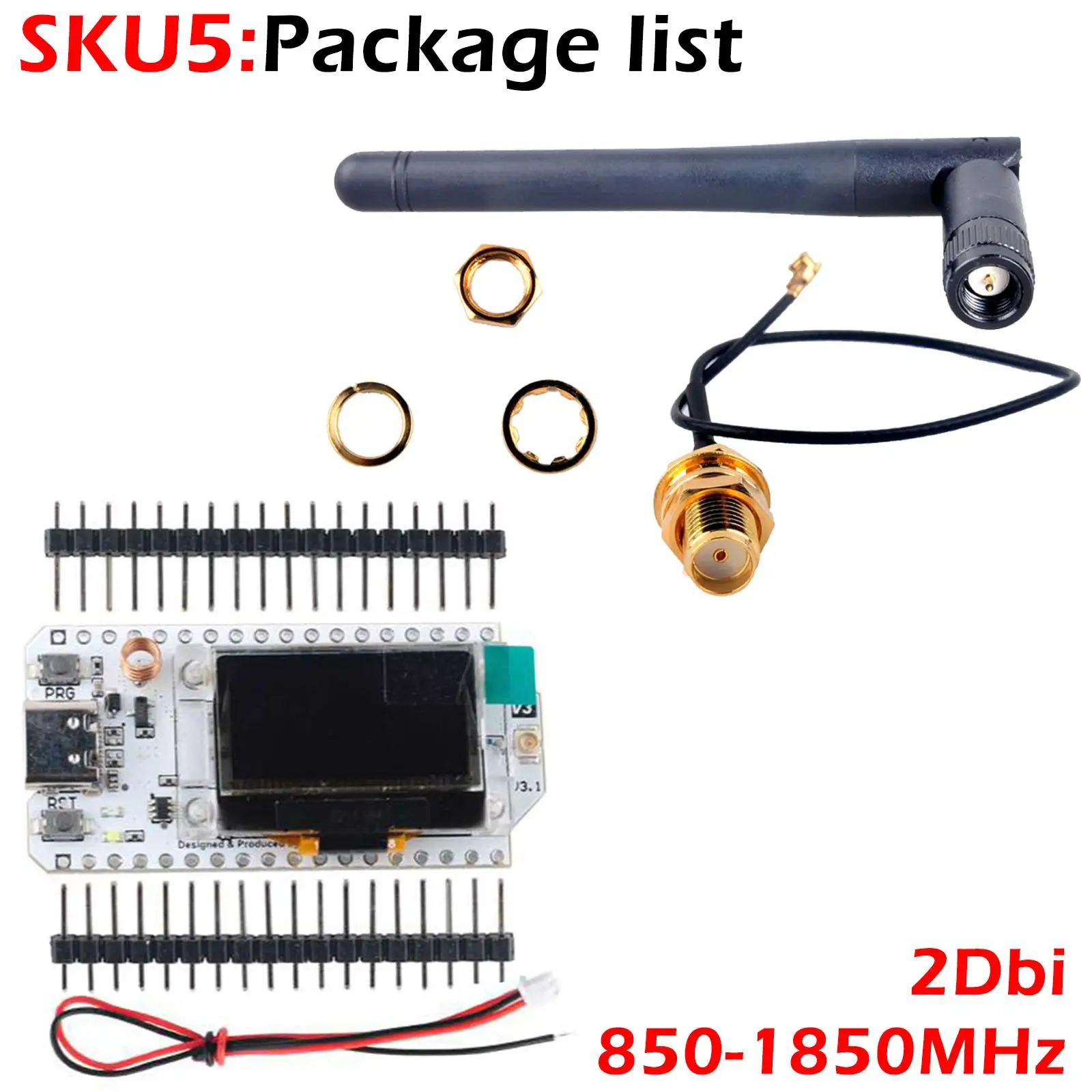 0.96 OLED Display ESP32 LoRa 32 V3 868MHz 915MHz HTIT-WB32LA_V3 LoRa32 SX1262 Development Board 2/5dBi for Meshtastic Devices