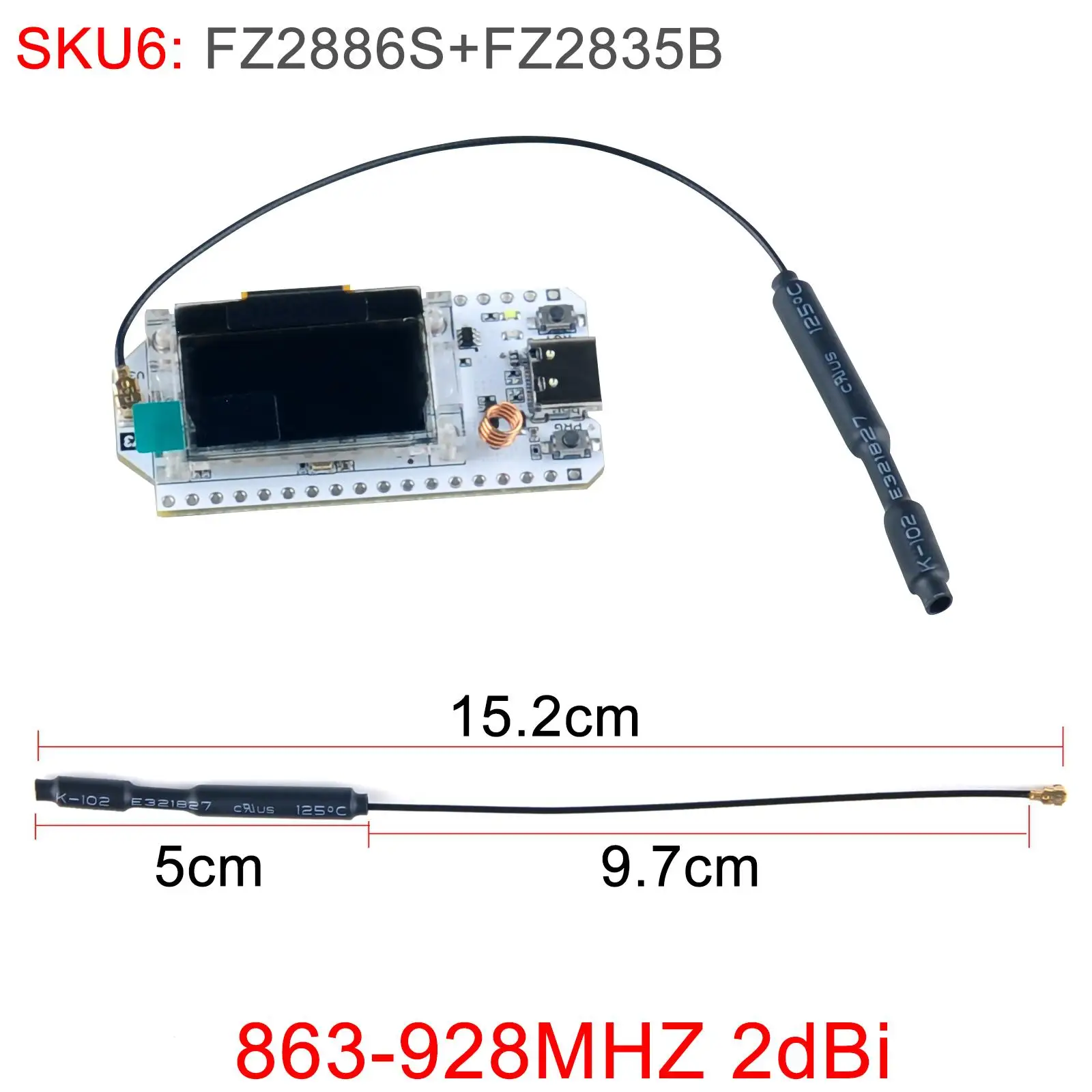 0.96 OLED Display ESP32 LoRa 32 V3 868MHz 915MHz HTIT-WB32LA_V3 LoRa32 SX1262 Development Board 2/5dBi for Meshtastic Devices