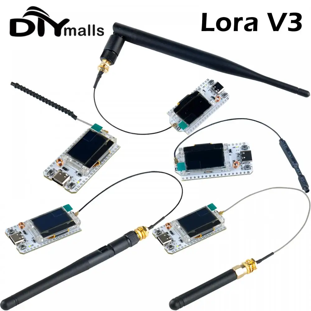 0.96 OLED Display ESP32 LoRa 32 V3 868MHz 915MHz HTIT-WB32LA_V3 LoRa32 SX1262 Development Board 2/5dBi for Meshtastic Devices