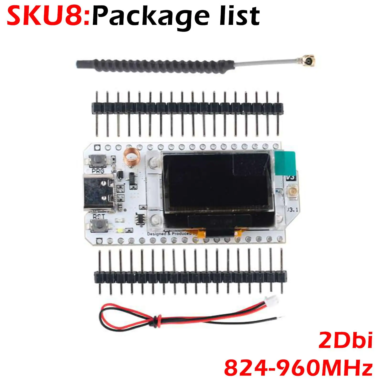 0.96 OLED Display ESP32 LoRa 32 V3 868MHz 915MHz HTIT-WB32LA_V3 LoRa32 SX1262 Development Board 2/5dBi for Meshtastic Devices