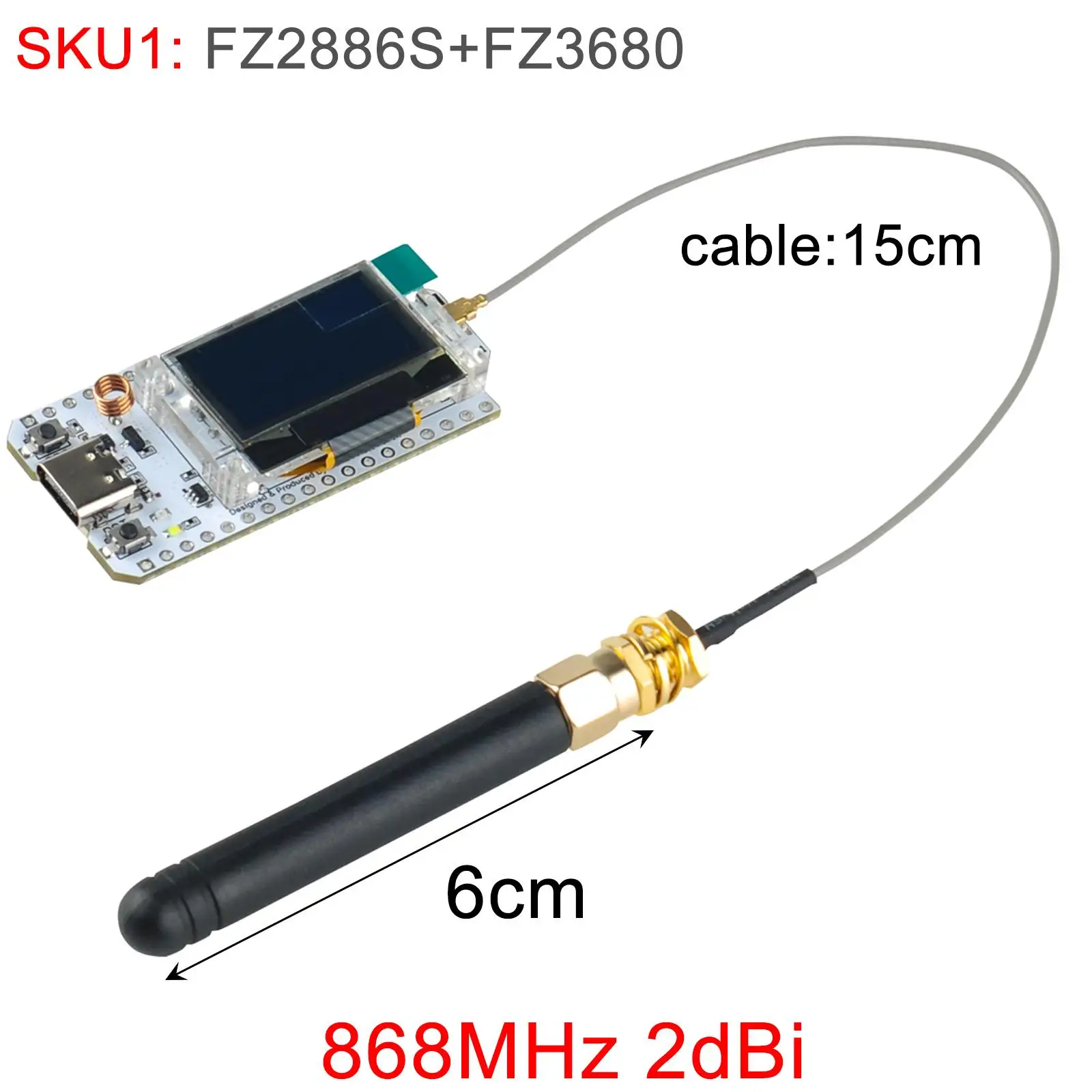 0.96 OLED Display ESP32 LoRa 32 V3 868MHz 915MHz HTIT-WB32LA_V3 LoRa32 SX1262 Development Board 2/5dBi for Meshtastic Devices