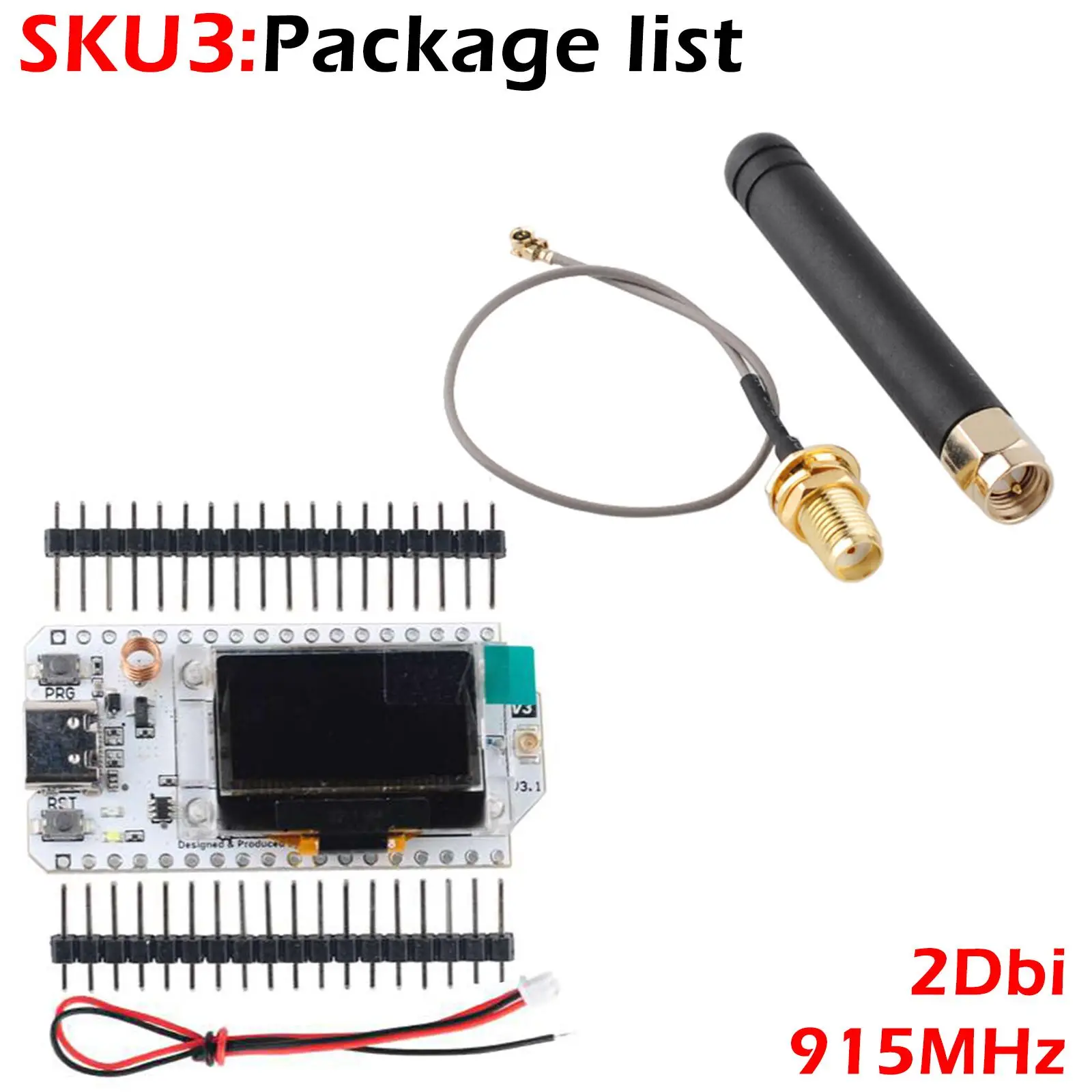 0.96 OLED Display ESP32 LoRa 32 V3 868MHz 915MHz HTIT-WB32LA_V3 LoRa32 SX1262 Development Board 2/5dBi for Meshtastic Devices