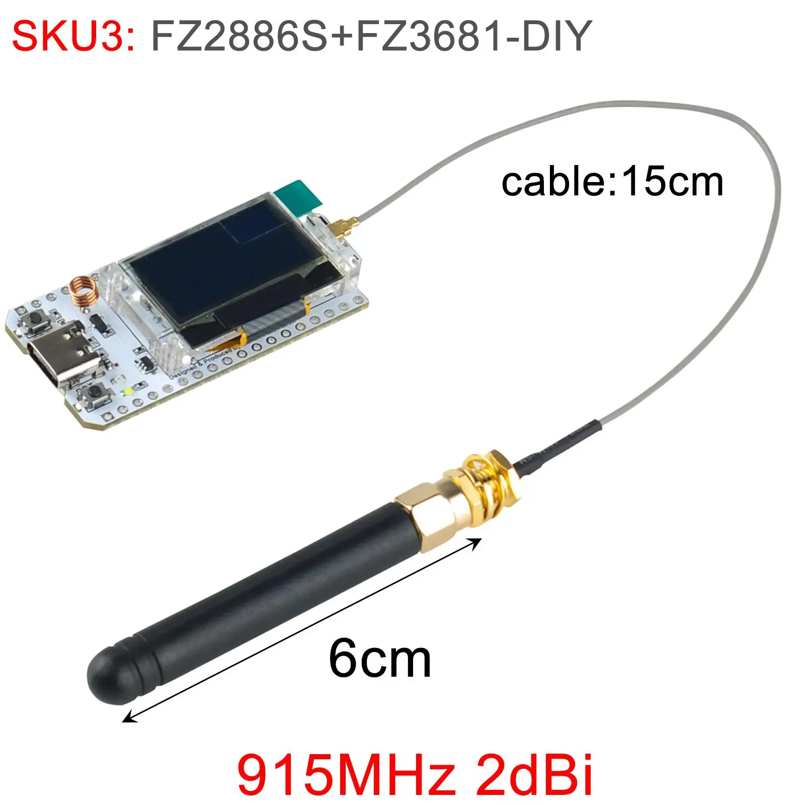 0.96 OLED Display ESP32 LoRa 32 V3 868MHz 915MHz HTIT-WB32LA_V3 LoRa32 SX1262 Development Board 2/5dBi for Meshtastic Devices