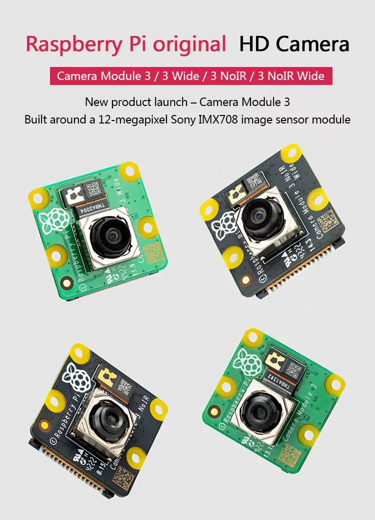 Raspberry PI Camera Module 3 Wide 12 Million IMX708 Night Vision Camera Autofocus V3