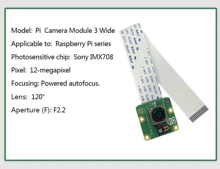 Raspberry PI Camera Module 3 Wide 12 Million IMX708 Night Vision Camera Autofocus V3