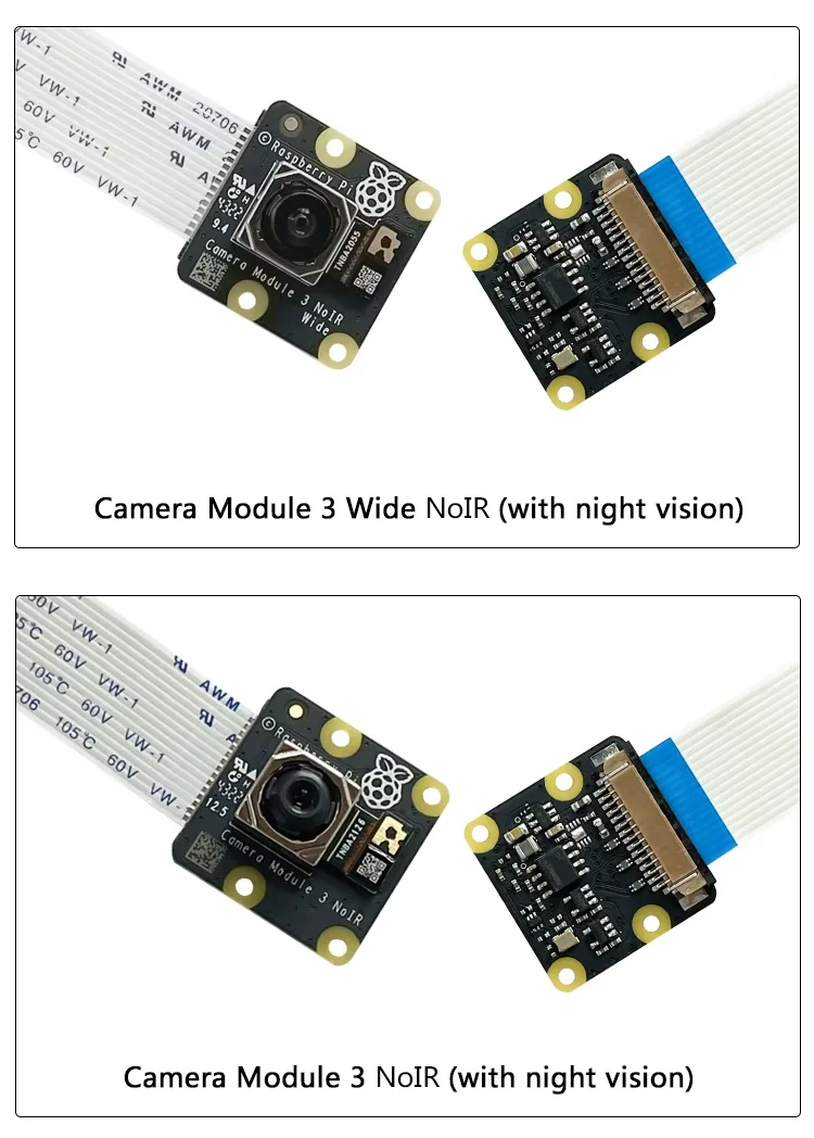 Raspberry PI Camera Module 3 Wide 12 Million IMX708 Night Vision Camera Autofocus V3